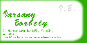 varsany borbely business card